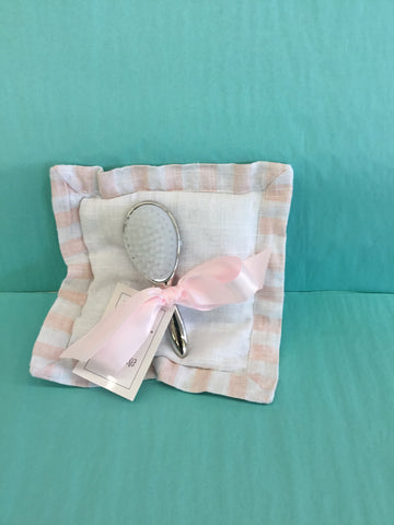 Mainstreet Collection Pink Brush and Pillow Keepsake