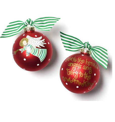 Hark, The Herald Angels Glass Ornament