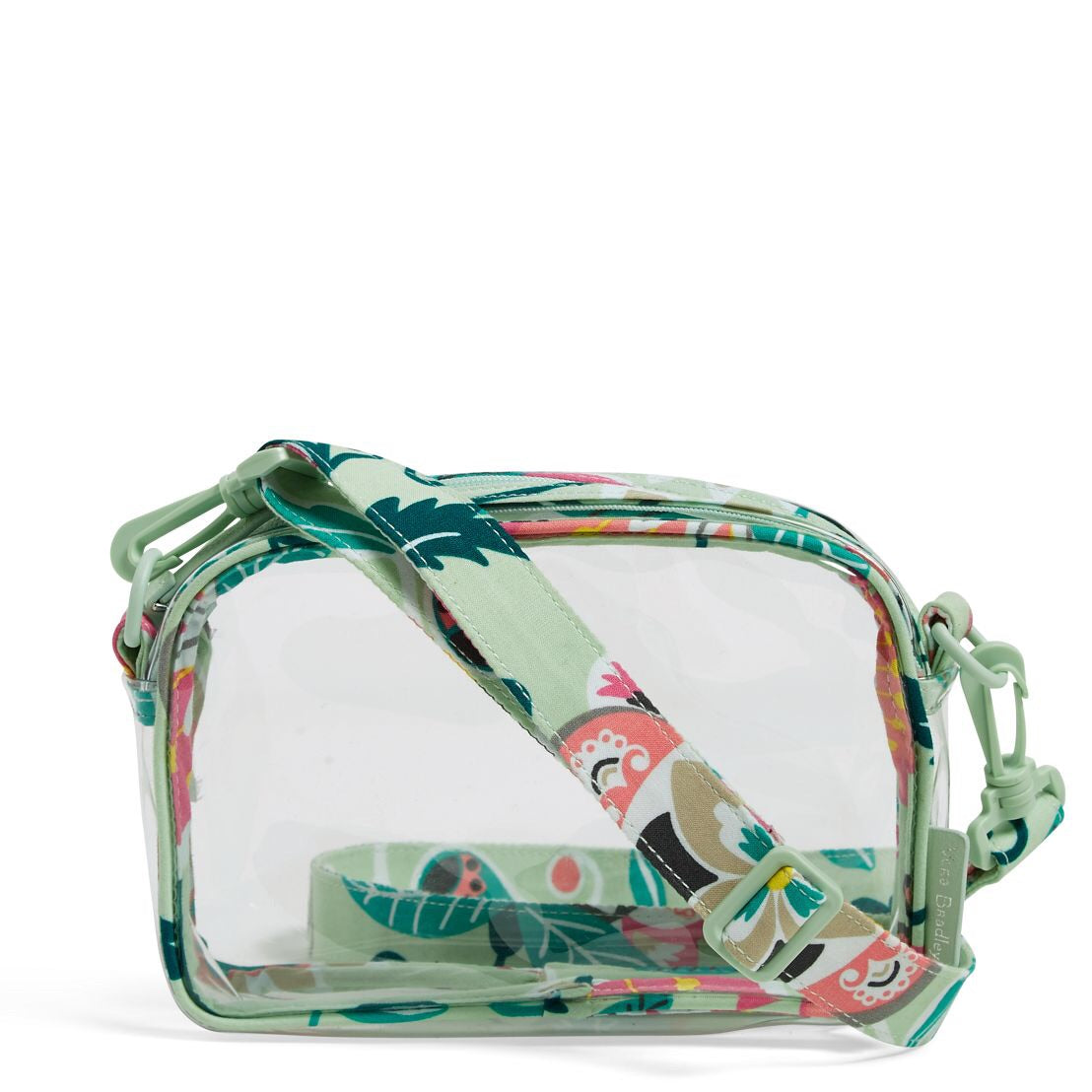 Clearly Colorful Stadium Crossbody - Mint Flowers