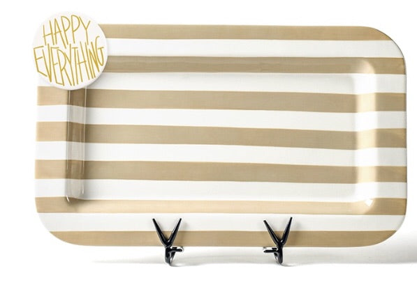Neutral Stripe Rectangular Platter