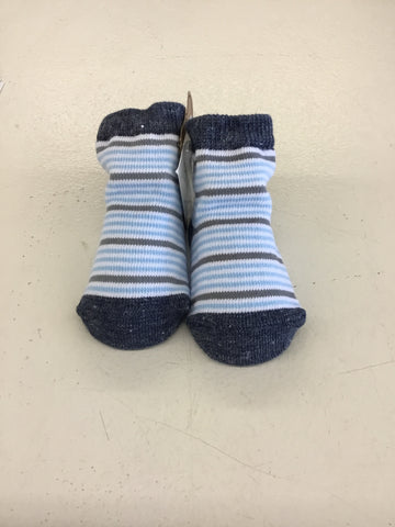 Blue stripe baby socks