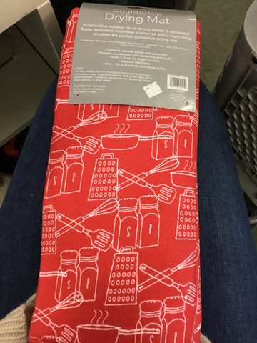 Red drying mat
