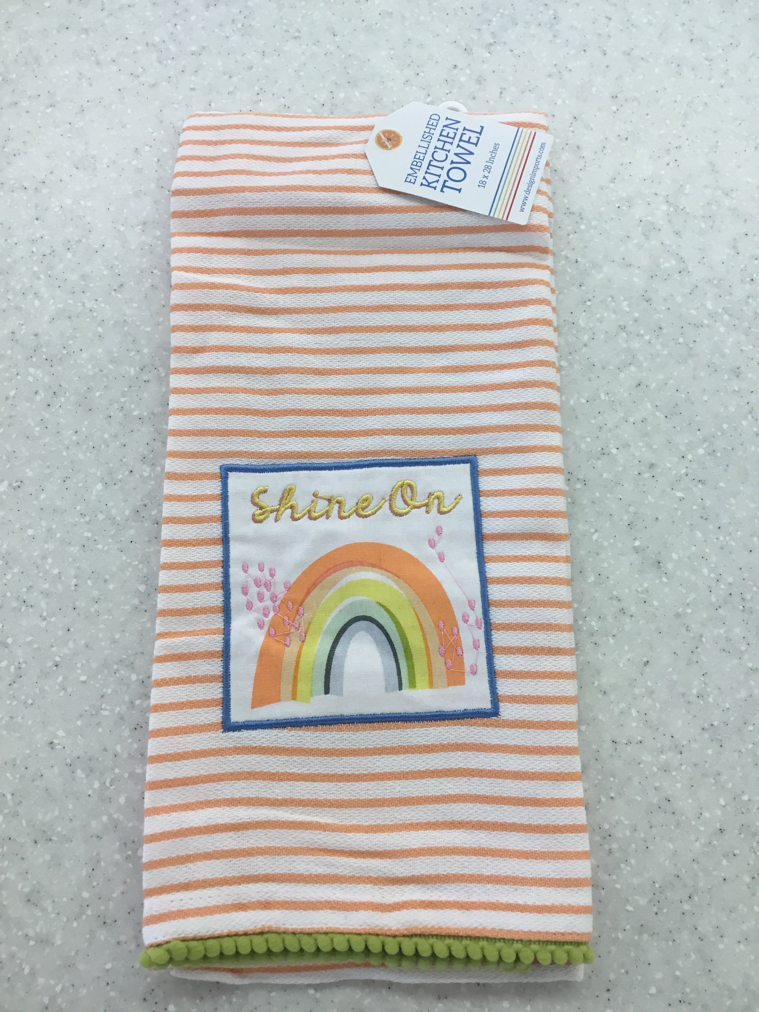 Shine On Rainbow Embellished Dishtowel