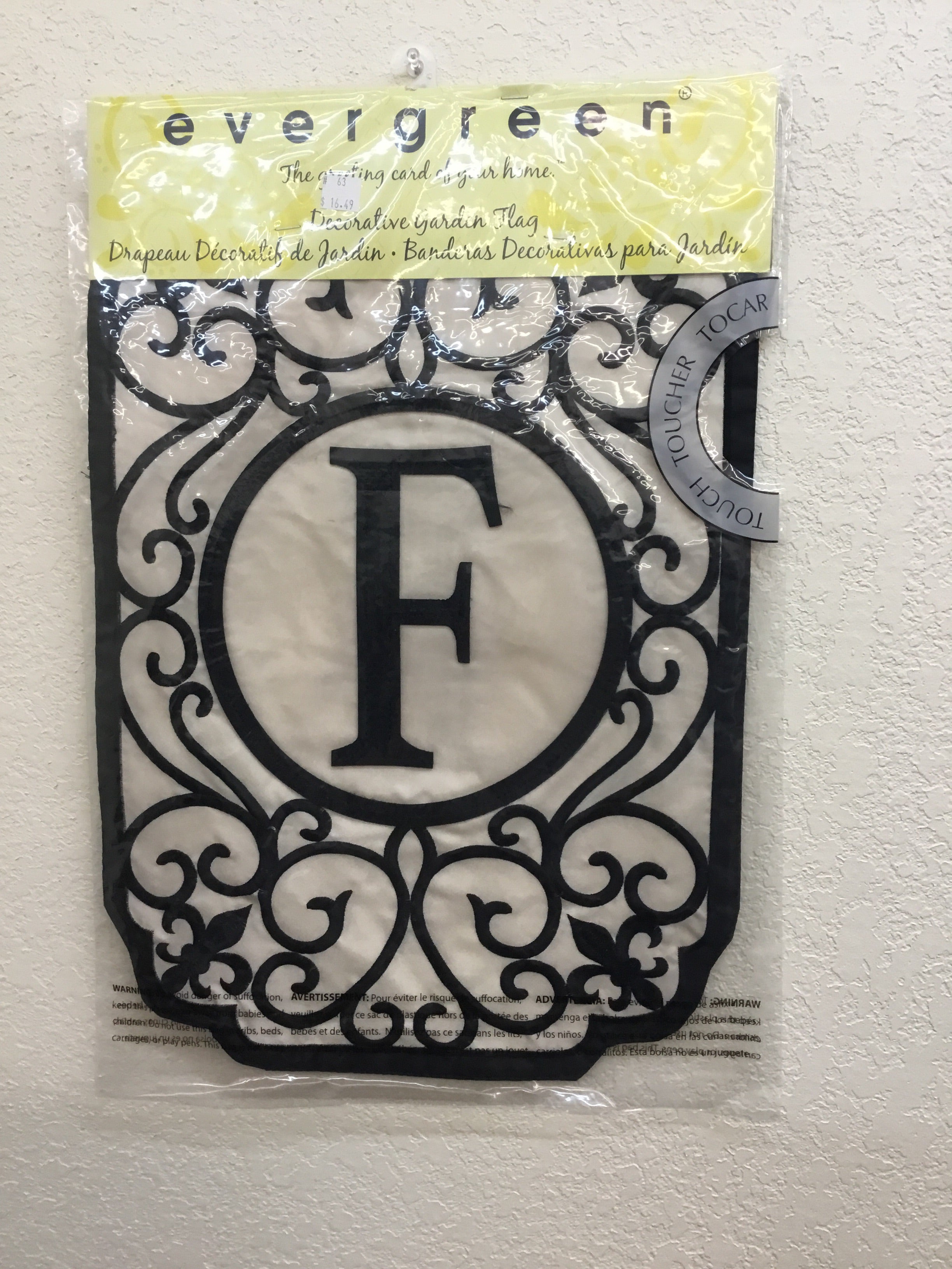 Monogram "F" Applique Garden Flag