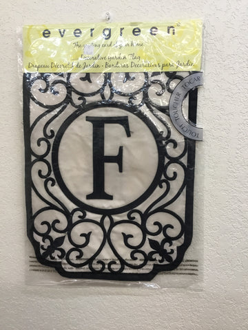 Monogram "F" Applique Garden Flag