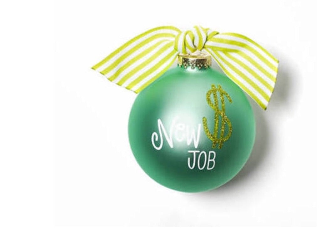 New Job Glass Ornament