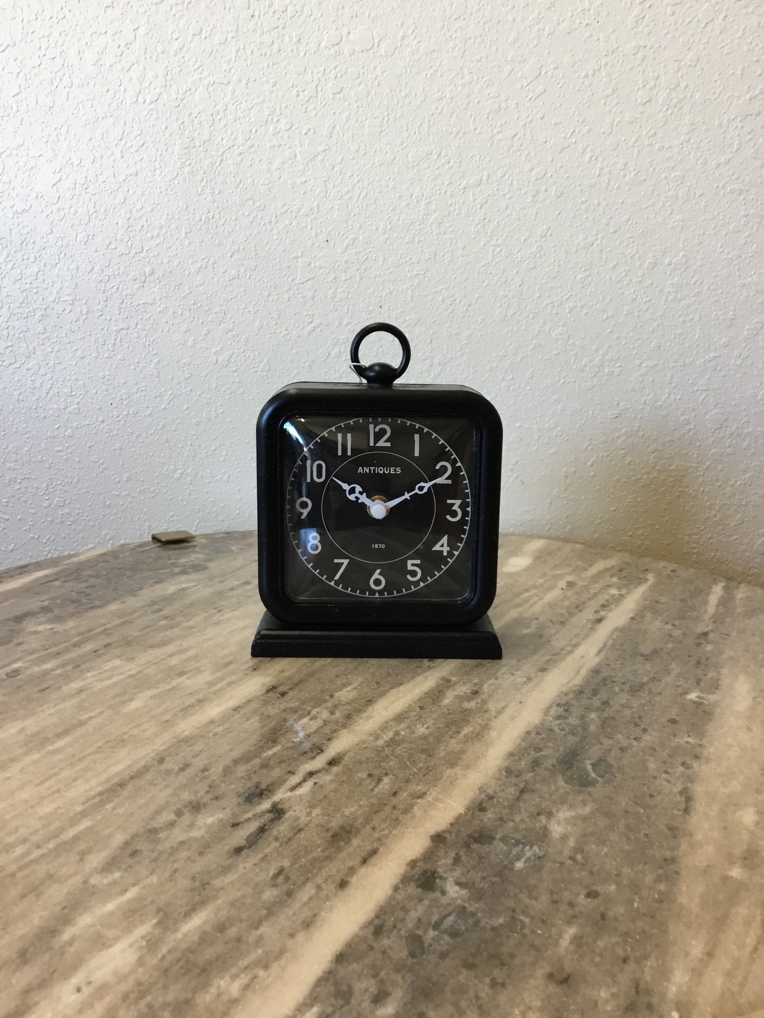 Pewter table clock black