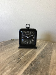 Pewter table clock black