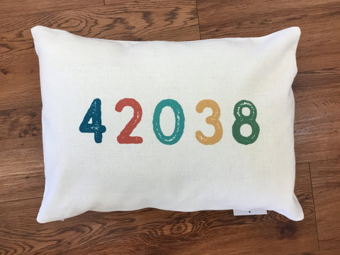 Color Zip Code Lumbar Pillow