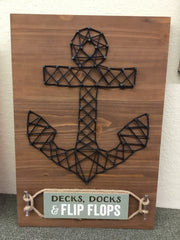 Rope art wood sign