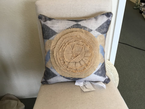 Manual 16" Burlap Floral Pillow
