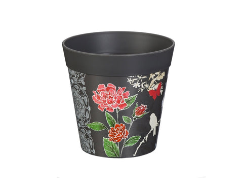 Grey roses floral with wildlife 6”