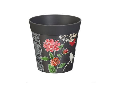Grey roses floral with wildlife 6”