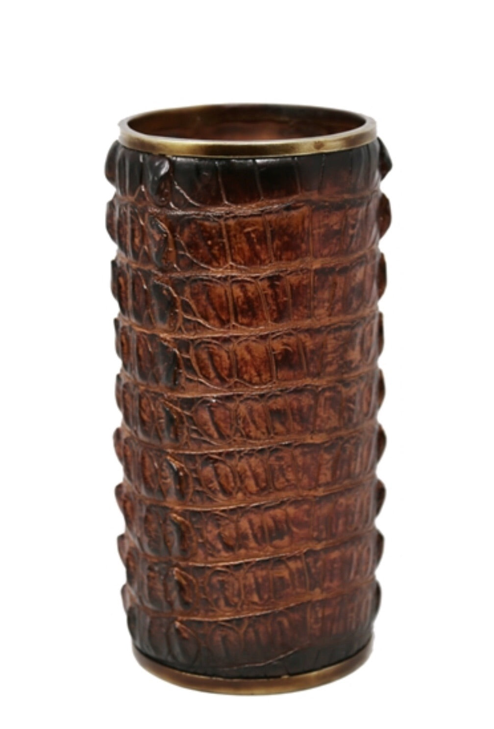 Polyresin alligator skin finish vase