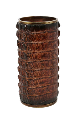 Polyresin alligator skin finish vase