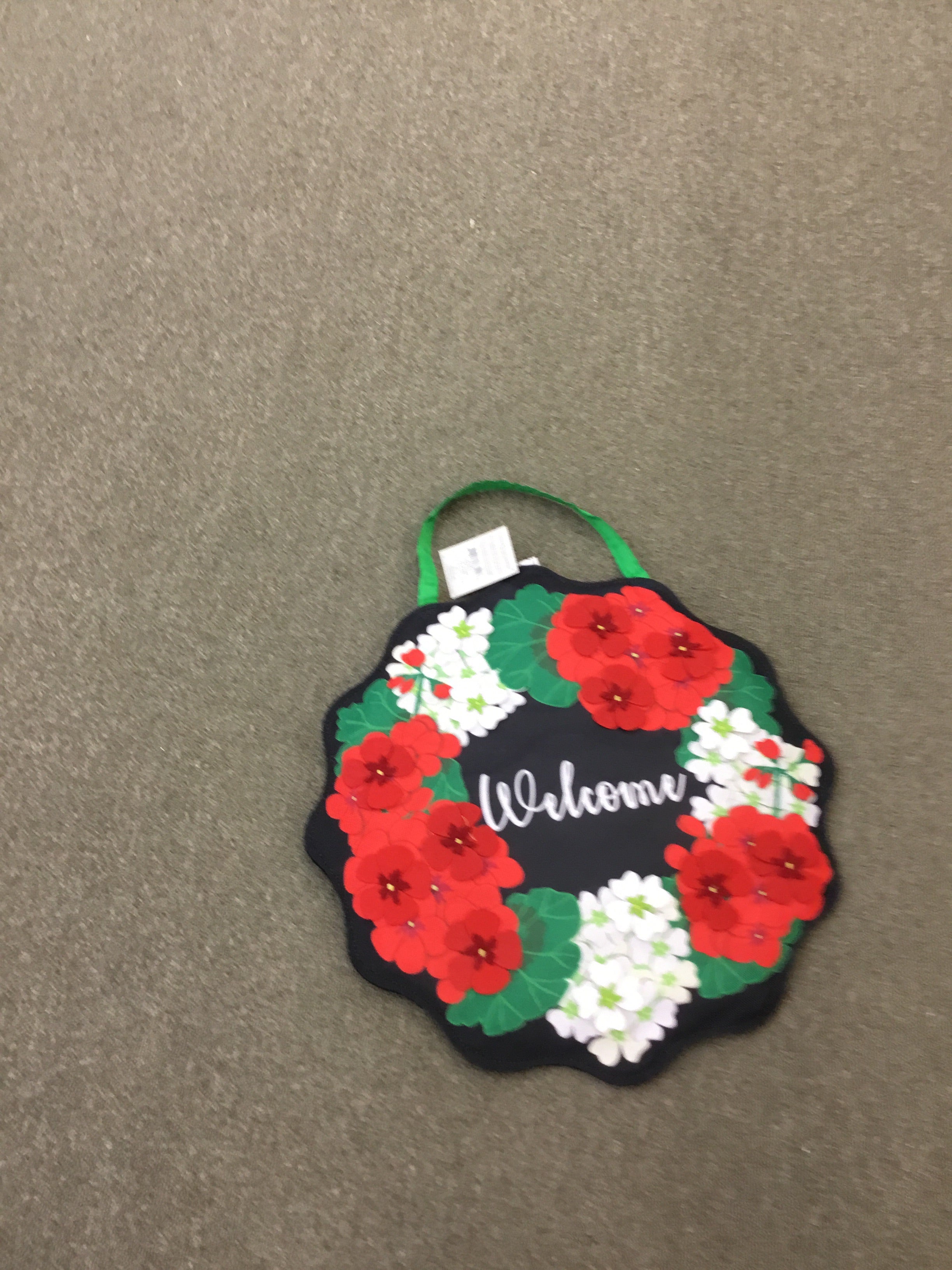Welcome Geraniums Door Decor