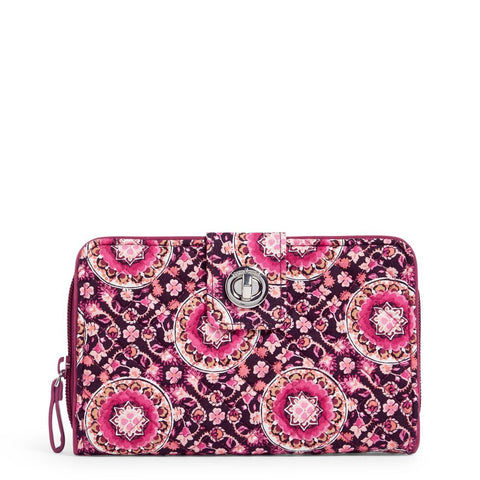 Iconic RFID Turnlock Wallet - Raspberry Medallion