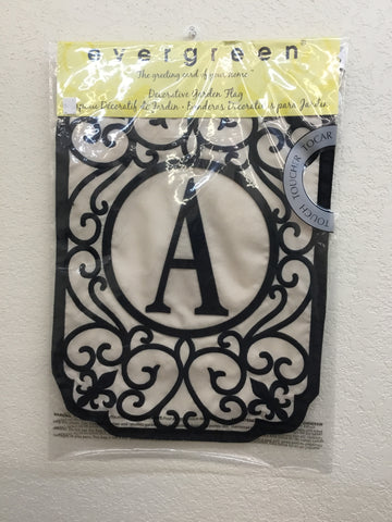 Monogram "A" Garden Applique Flag