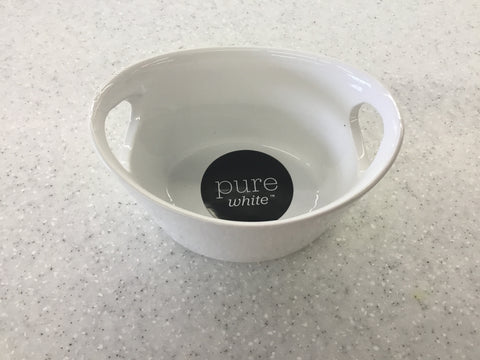 Pure White Oval Bowl With Handles (SMALL)
