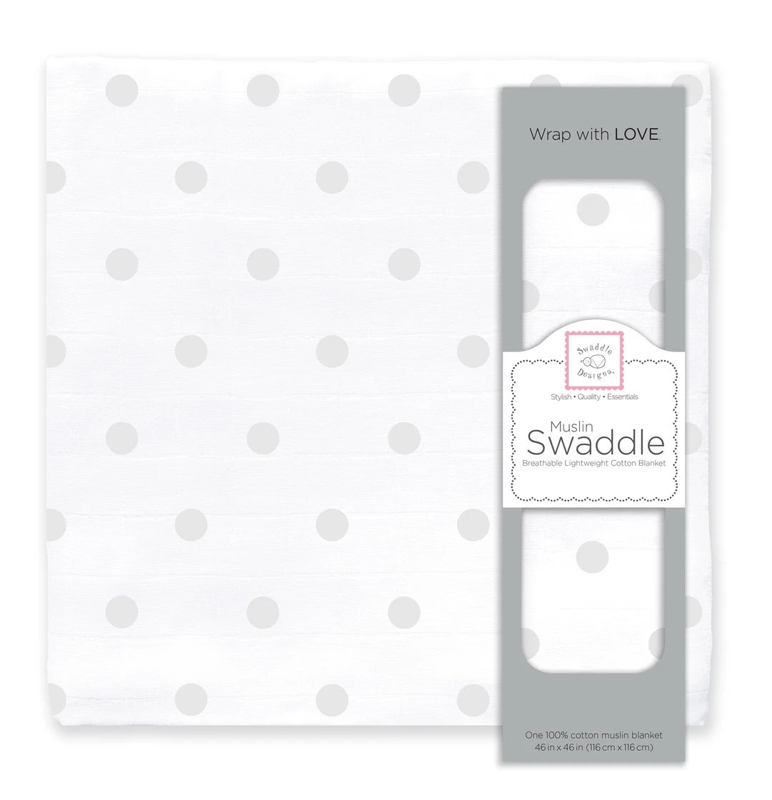Muslin Swaddle Single-French Dots-Sterling