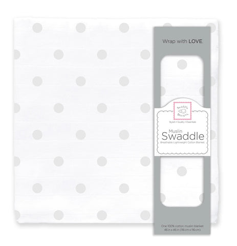 Muslin Swaddle Single-French Dots-Sterling