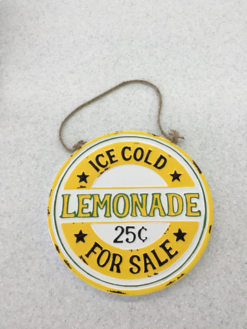 12" H Ice Cold Lemonade Sign