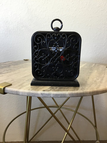 Pewter table clock black