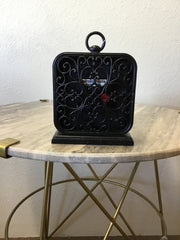 Pewter table clock black
