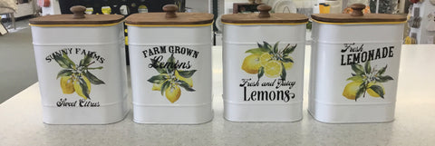 7.5" H Metal Ice Cold Lemonade Tin Cannister