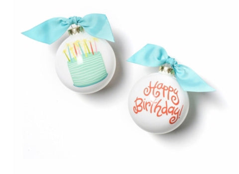 Happy Birthday Glass Ornament