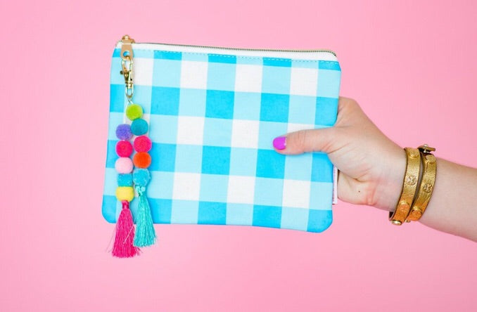 Blue Gingham Pouch