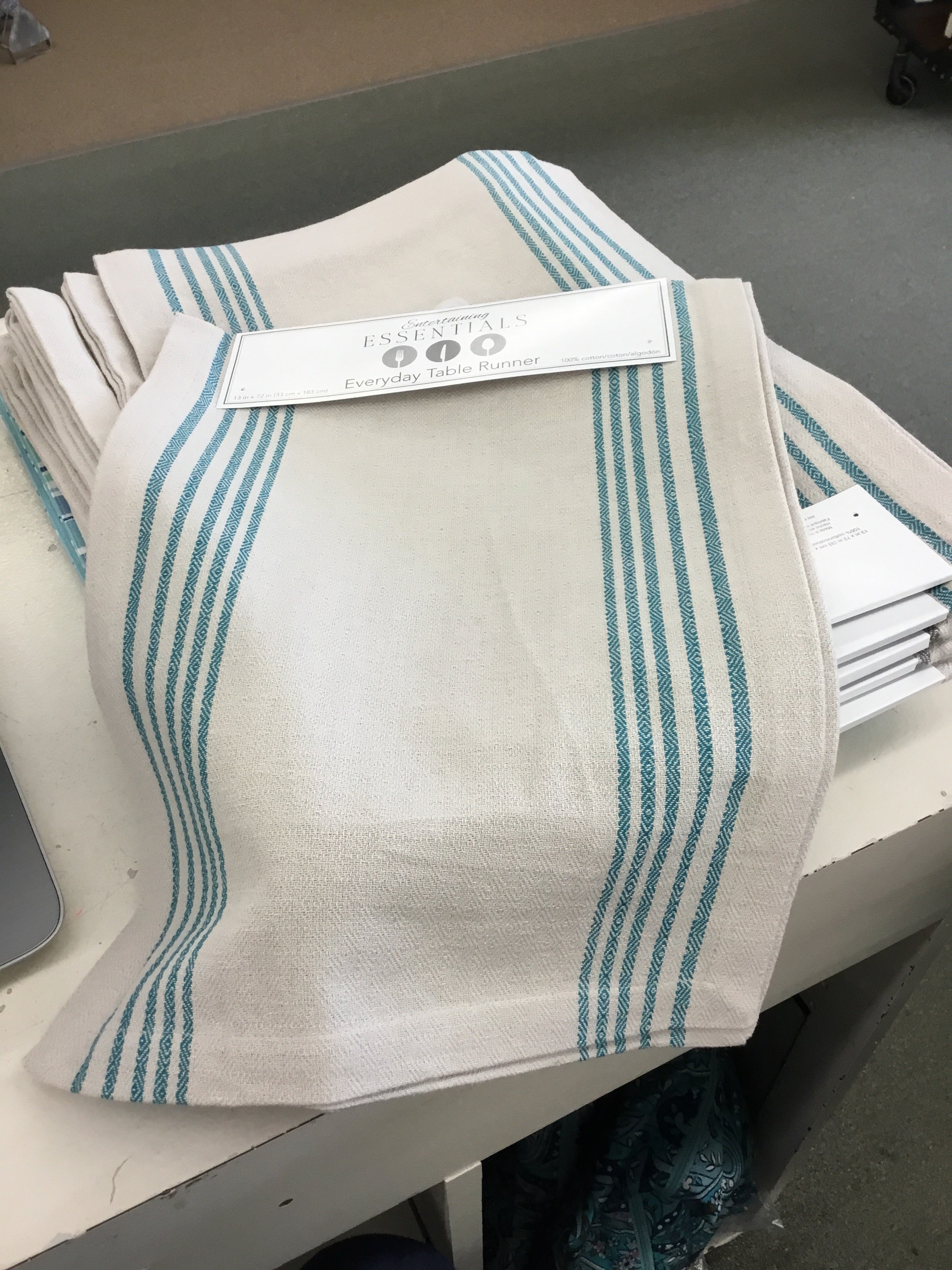 Light blue table runner