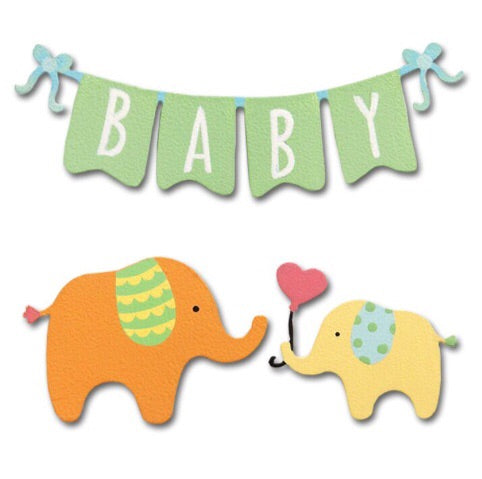 Baby banner w/ elephant magnets