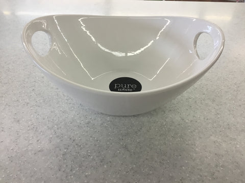 Pure White Oval Bowel With Handles (LARGE)
