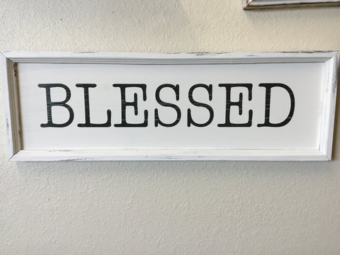 Blessed wood sign