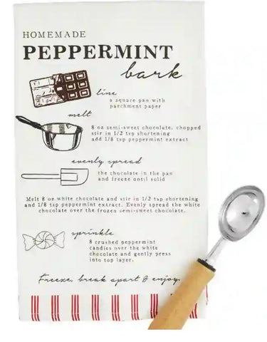 Peppermint Bark Recipe Towel Set