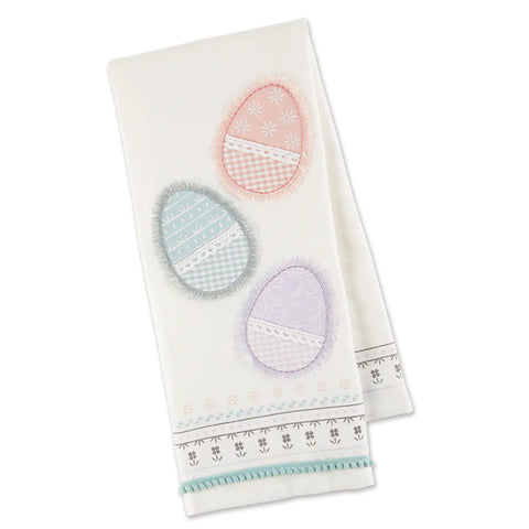 Easter Eggs Embellished Dishtowel