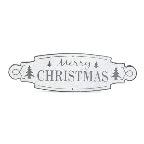 Merry Christmas White and Silver Wall Decor