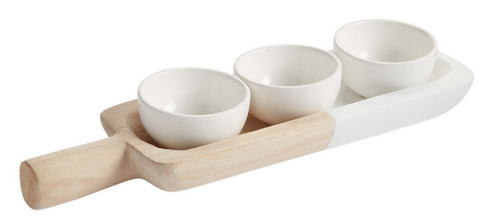 PAULOWNIA TRAY AND DIP BOWL SET