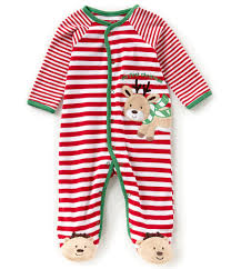 Reindeer Stripe Footie PJS