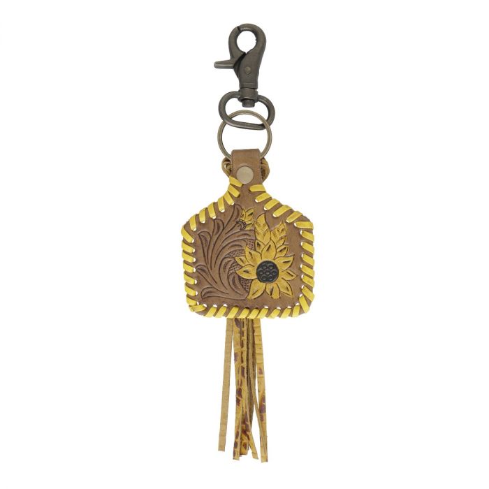 STITCHED YELLOW KEY FOB