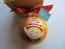 Coton Colors Christmas Elves Glass Ornament