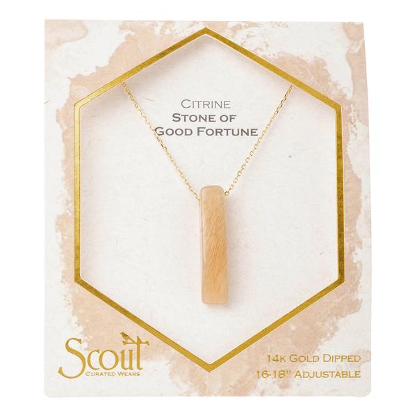 Stone Point Necklace-Citrine/Stone of Good Fortune