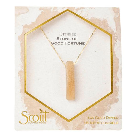 Stone Point Necklace-Citrine/Stone of Good Fortune