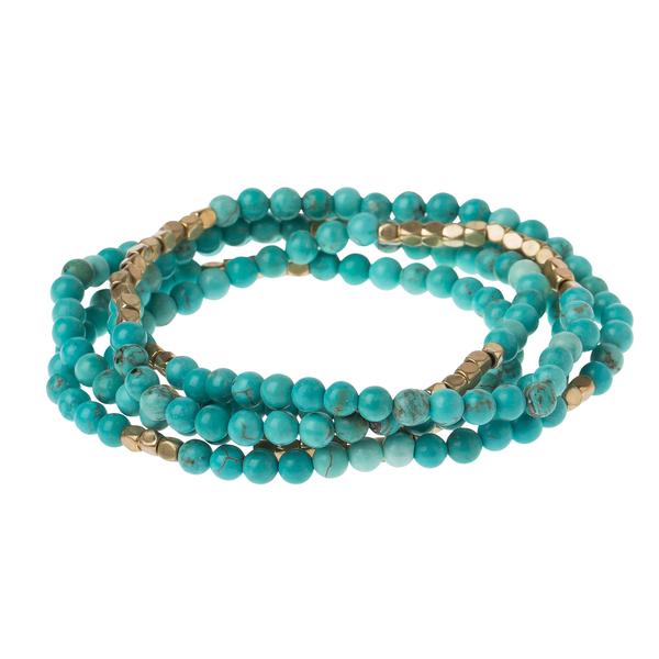 Turquoise/Gold-Stone of the Sky-2 in 1 Bracelet/Necklace Wrap