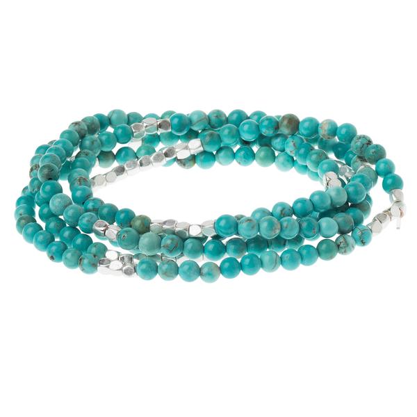 Turquoise/Silver-Stone of the Sky-2 in 1 Wrap Bracelet/Necklace