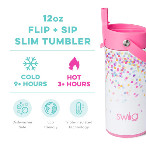 Confetti Flip + Sip Slim Tumbler (12oz)