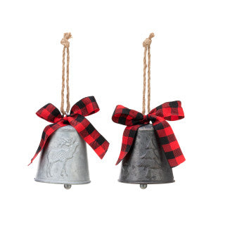 Metal Bell Ornaments - 2 Assorted