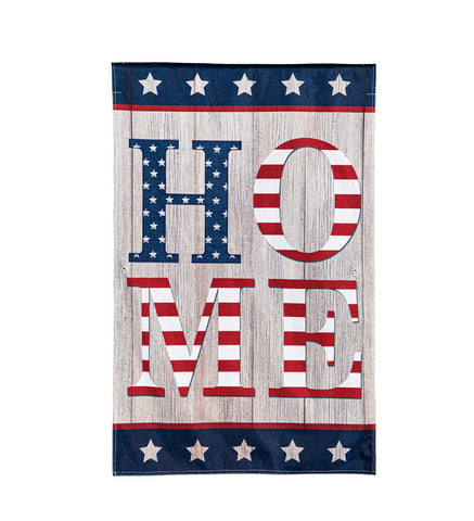 Stacked Home House Burlap Flag