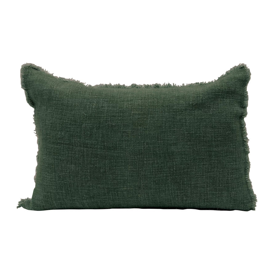 24" x 16" Linen Blend Pillow with Frayed Edges
